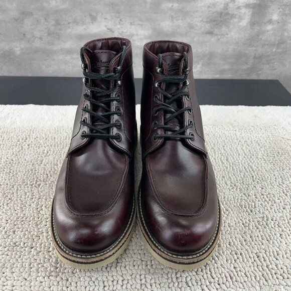 Milwaukee Moc Toe Boots Mens 10 Bradford Oxblood Leather Wedge Workwear Classic - Picture 5 of 13